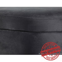 Lumisource BC-CHLOE STOR VBK Chloe Contemporary/Glam Storage Bench in Chrome Metal and Black Velvet